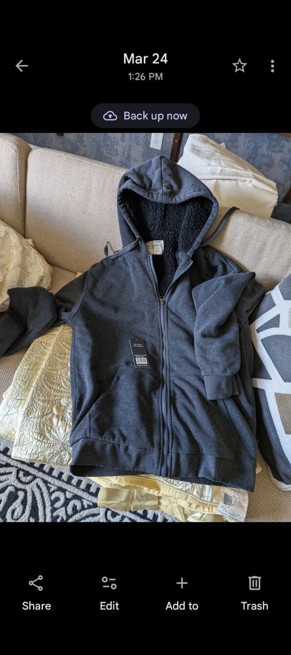 Mens Seven Apparel xl Zip Hoodie Sweatshirt Jacket Xl Sherpa Lined Xl